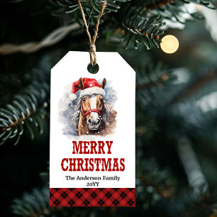 Persoonlijke Wild West Kerstcadeautag kunst Cadeaulabel