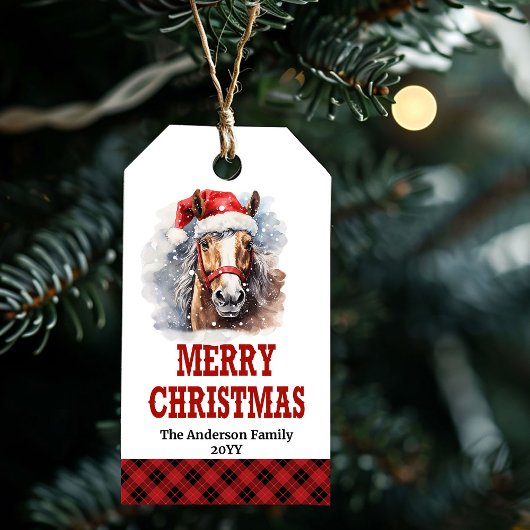 Persoonlijke Wild West Kerstcadeautag kunst Cadeaulabel