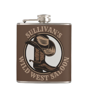 Persoonlijke Wild West Saloon Western Cowboylaarze Heupfles