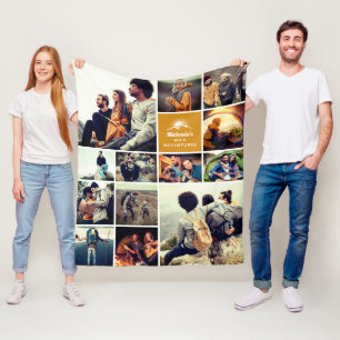 Persoonlijke "Wilde Avonturen" Fotocollage Fleece Deken