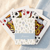 Persoonlijke Wilde Bloem Aangepaste Naam Bloemig B Pokerkaarten