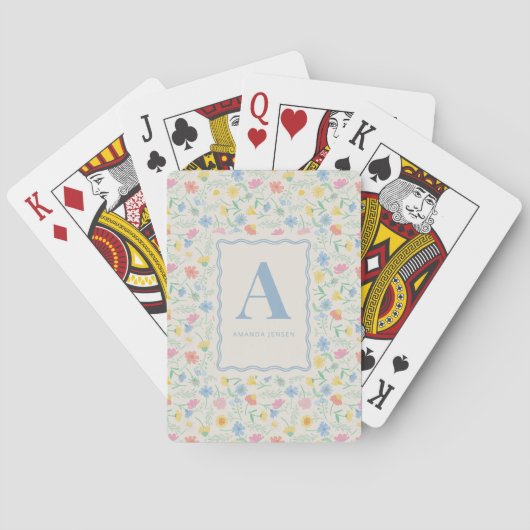 Persoonlijke Wilde Bloem Bloemstuk Pokerkaarten (Achterkant)