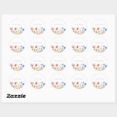 Persoonlijke Wilde Bloem Bloemstuk Ronde Sticker (Vel)