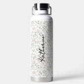 Persoonlijke Wilde Bloem Boho Waterfles (Achterkant)