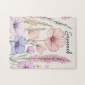 Persoonlijke Wilde Bloem Botanische Legpuzzel (Horizontaal)