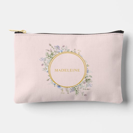 Persoonlijke Wilde Bloem Goud en Roze Etui (Voorkant)