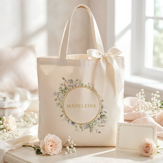 Persoonlijke Wilde Bloem Goud Tote Bag
