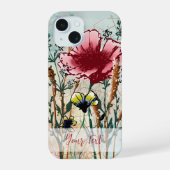 Persoonlijke Wilde Bloem Hoesje iPhone 15 Case (Achterkant)