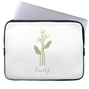 Persoonlijke Wilde Bloem Naam Laptop Sleeve