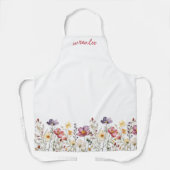 Persoonlijke Wilde Bloem Waterverf Botanicals Schort (Voorkant)