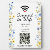 Persoonlijke Wilde Bloem Waterverf QR Code Fotoplaat (voorkant)