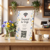 Persoonlijke Wilde Bloem Waterverf QR Code Fotoplaat