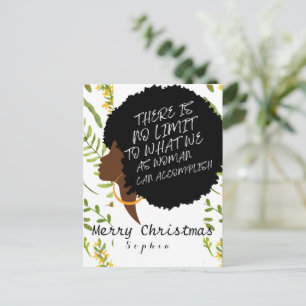 Persoonlijke wilde bloemen afro citaat Kerstmis Briefkaart