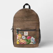 Persoonlijke Wilde Bloemen Bloemmotief Patroon Bedrukte Rugzak (Voorkant)