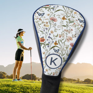 Persoonlijke wilde bloemen vlinder bloementuin  golfheadcover