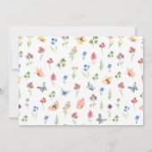 Persoonlijke Wilde Bloemen Vlinders Bruidsdouche Bedankkaart (Achterkant)