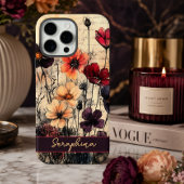 Persoonlijke Wilde Klaprozen Donkerrood & Paars Case-Mate iPhone Case