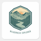 Persoonlijke Wilderness Explorer Berg S Vierkante Sticker (Voorkant)