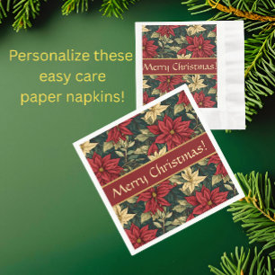 Persoonlijke William Morris Poinsettia Vakantie Servet