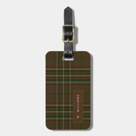 Persoonlijke WILLIAMS Tartan Heren Bagage Label (Voorkant verticaal)