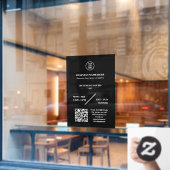 Persoonlijke winkel openingstijden deur met bedrij raamsticker (Cafe Raam)