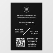 Persoonlijke winkel openingstijden deur met bedrij raamsticker (Vel)