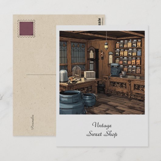 Persoonlijke Winkel van Oude Zoetwaren Algemeen Briefkaart (Voorkant / Achterkant)