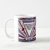 Persoonlijke Winston Churchill art deco Union Jack Koffiemok (Links)