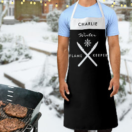 Persoonlijke Winter Barbecue Grill Sneeuwvlok Grap Schort