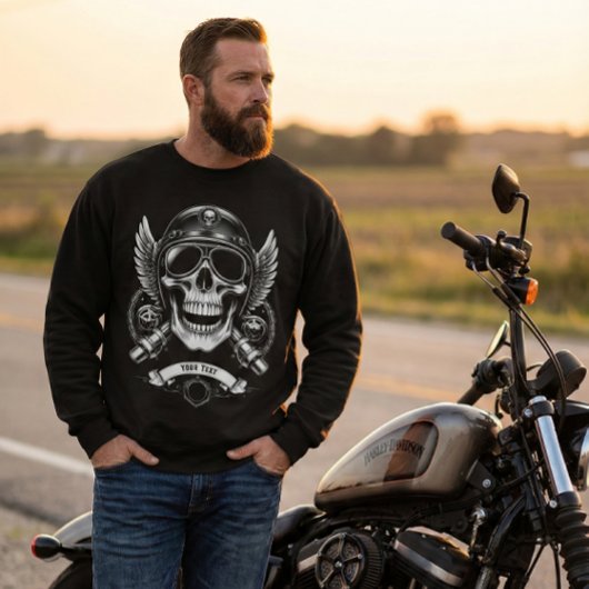 Persoonlijke Winter Biker Schedel Motorfiets Trui