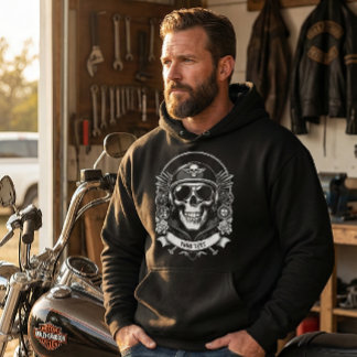 Persoonlijke Winter Biker Skull Motorfiets Hoodie