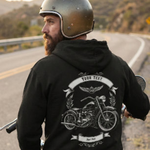 Persoonlijke Winter Biker Skull Motorfiets Ritsslu Hoodie