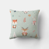 Persoonlijke winter bosdieren kussen (Achterkant)