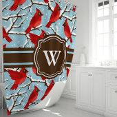 Persoonlijke Winter Kardinaal  Douchegordijn