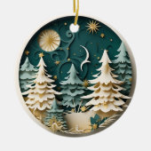 Persoonlijke Winter Kerstboom Keramisch Ornament (Voorkant)