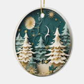 Persoonlijke Winter Kerstboom Keramisch Ornament (Links)