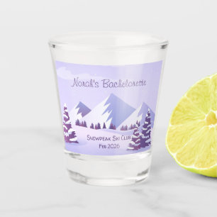 Persoonlijke Winter Mountain Bachelorette Shot Glas