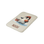 Persoonlijke Winter Pinguïn Basketbal Kind Badmat (Gekanteld)