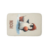 Persoonlijke Winter Pinguïn Basketbal Kind Badmat (Voorkant)
