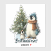 Persoonlijke Winter Pinguïn “Beste Moeder Ooit” Sticker (Vel)