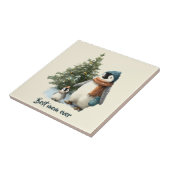 Persoonlijke Winter Pinguïn “Beste Moeder Ooit” Tegeltje (Zijkant)