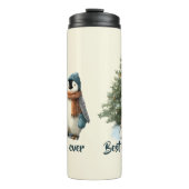 Persoonlijke Winter Pinguïn “Beste Moeder Ooit” Thermosbeker (Voorkant)