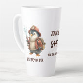 Persoonlijke Winter Pinguïn Brandweerman Geschenkm Latte Mok (Linkerhoek)