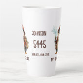 Persoonlijke Winter Pinguïn Brandweerman Geschenkm Latte Mok (Voorkant)