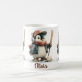 Persoonlijke Winter Pinguïn Softbal Kind Koffiemok (Center)