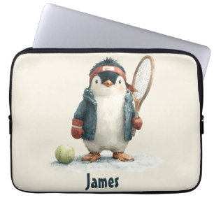 Persoonlijke Winter Pinguïn Tennis Kind Laptop Sleeve