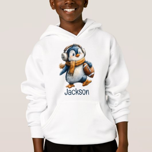 Persoonlijke Winter Pinguïn Voetbal Kind (Voorkant)