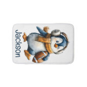 Persoonlijke Winter Pinguïn Voetbal Kind Badmat (Voorkant)