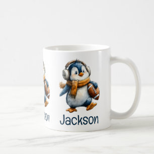 Persoonlijke Winter Pinguïn Voetbal Kind Koffiemok