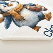 Persoonlijke Winter Pinguïn Voetbal Kind Sherpa Deken (3/4)